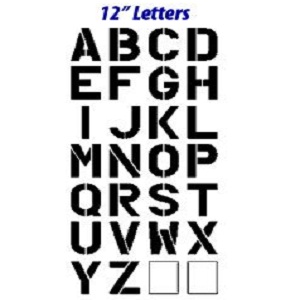 12" Alphabet Stencil Kit - 1/16"